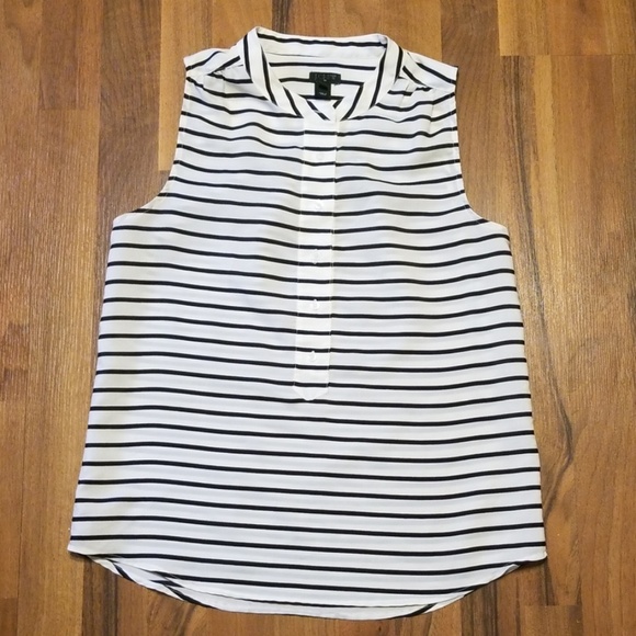 J. Crew Tops - J. Crew | Black White Striped Sleeveless Top